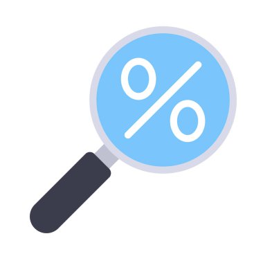 İlgi Büyüten Cam ikon vektör illüstrasyonu 