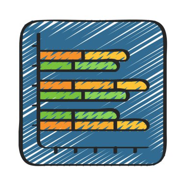  Çubuk Grafik web simgesi vektör illüstrasyonu 