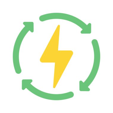 Yenilenebilir Enerji Ağı simgesi, vektör illüstrasyonu                     