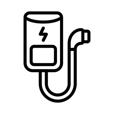 araba şarj simgesi, vektör illüstrasyonu basit tasarım