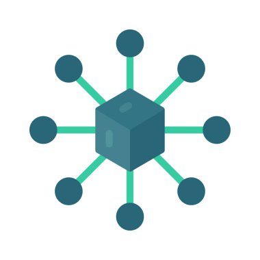 Ağ paylaşımı renkli vektör simgesi