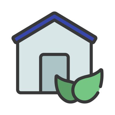 Çevre dostu ev simgesi, vektör illüstrasyonu 
