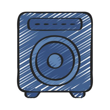 Subwoofer hoparlör simgesi soyut arkaplanda izole edildi