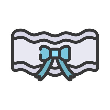 Düğün Jartiyeri ağ ikonu vektör çizimi 