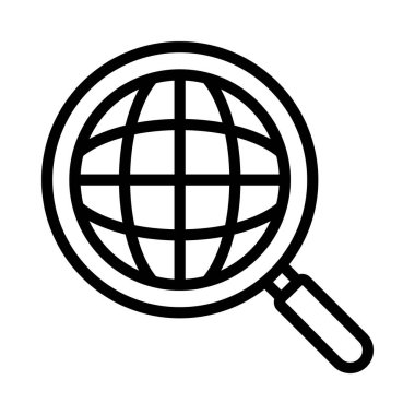 Çevrimiçi araştırma simgesi, vektör illüstrasyonu   