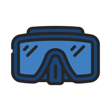 Dalış Maskesi ağ ikonu vektör çizimi