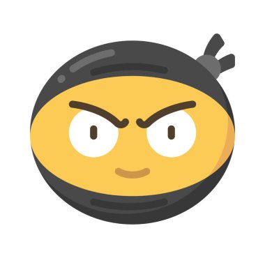 Ninja düz simgesi, vektör illüstrasyonu