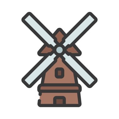 Yel değirmeni ikonu vektör illüstrasyon tasarımı