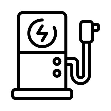 Elektrikli Araç Şarj simgesi vektör illüstrasyon tasarımı