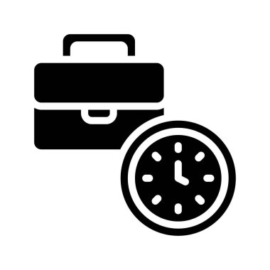 zaman yönetimi ve zaman kavramı simgesi, vektör illüstrasyonu basit tasarım