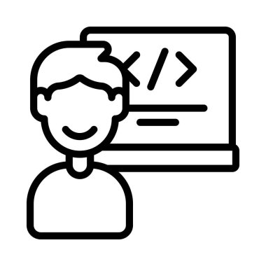 Kodlama Ders simgesi vektör illüstrasyon tasarımı