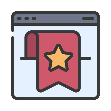 Yer İmleri Tarih simgesi, vektör illüstrasyonu 