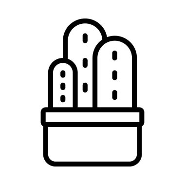 Üçlü kaktüs düz ikonu, vektör illüstrasyonu