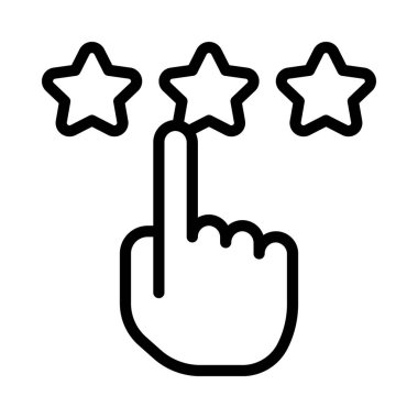 Parmak ve yıldız ikon vektör illüstrasyonuyla el