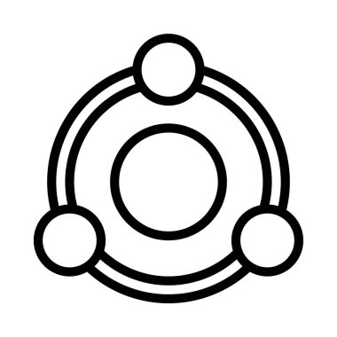 Bilim Atomları Sembol düz ikon vektör çizimi