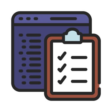 Kod Kontrol Listesi web simgesi vektör çizimi