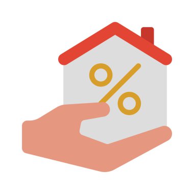 İpotek Oranı simgesi, vektör illüstrasyonu