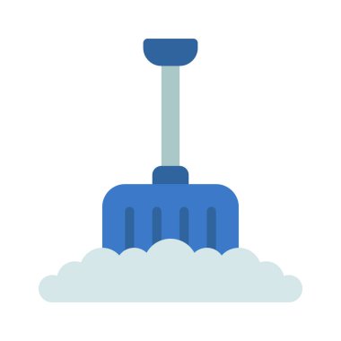 Kar küreği ağ ikonu vektör illüstrasyonu