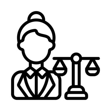 Avukat web simgesi vektör illüstrasyonu