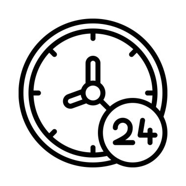 24 / 7 simgesini aç. vektör tasarımı