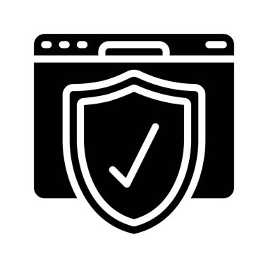 Web Sitesi Güvenlik simgesi, vektör illüstrasyonu