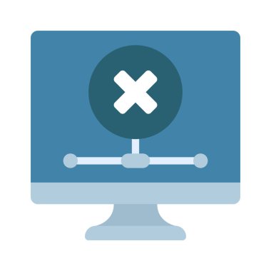 Kırık Bilgisayar Ağı simgesi, vektör illüstrasyonu 