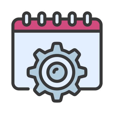 Takvim simgesini, vektör illüstrasyonunu yapılandır 