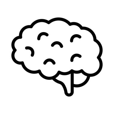 Beyaz arkaplanda beyin vektör simgesi 