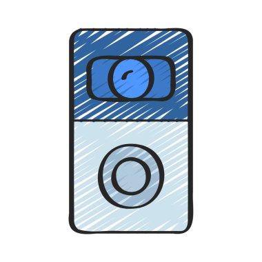 Kamera Kapı Zili ikonu vektör illüstrasyon tasarımı 