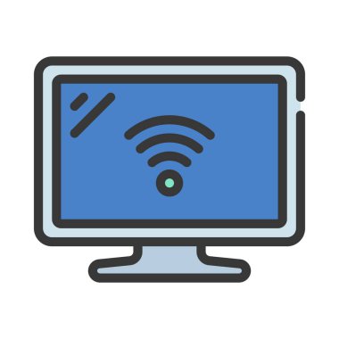 TV ekran simgesi, vektör illüstrasyonu basit tasarım