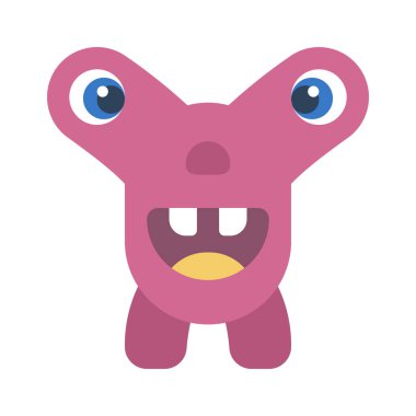 Beyaz arkaplanda canavar simgesi vektör çizimi 