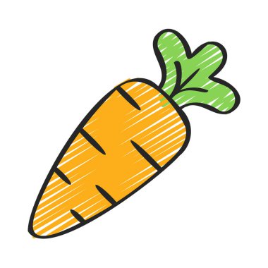  Havuç vektör simgesi. Beyaz arkaplanda basit vektör sembolü