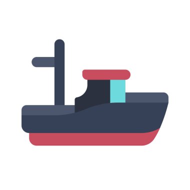Balıkçı teknesi ikon vektör illüstrasyon tasarımı