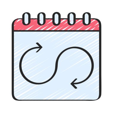 Zamanlama simgesi, vektör illüstrasyonu 