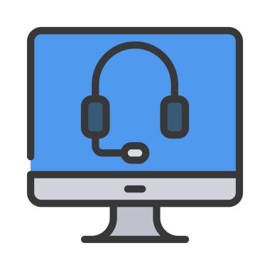 Çevrimiçi Destek Web simgesi vektör çizimi