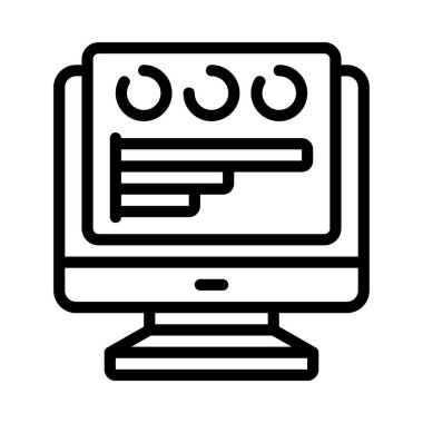 Bilgisayar Veri Paneli simgesi, vektör illüstrasyonu 