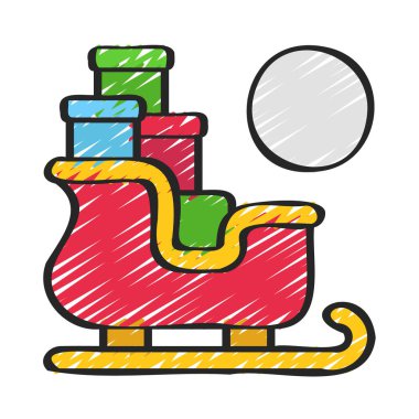 Noel Baba 'nın Kızak ikonu vektör illüstrasyon tasarımı