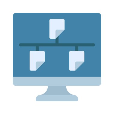 Bilgisayar Dosyası Ağ simgesi, vektör illüstrasyonu 