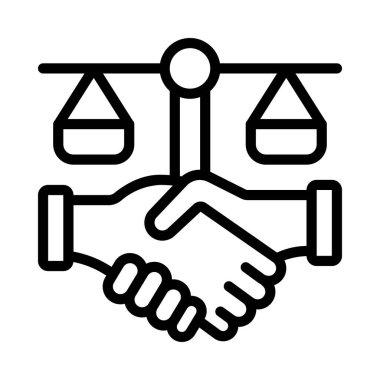 Hukuk Anlaşması ikon vektör illüstrasyon tasarımı