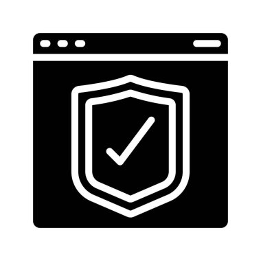 Web Sitesi Koruma simgesi, vektör illüstrasyonu