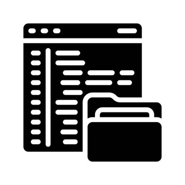 Kod Web Sitesi Dizin simgesi, vektör illüstrasyonu 