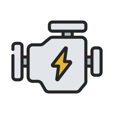 Elektrik Motor simgesi, vektör illüstrasyonu       