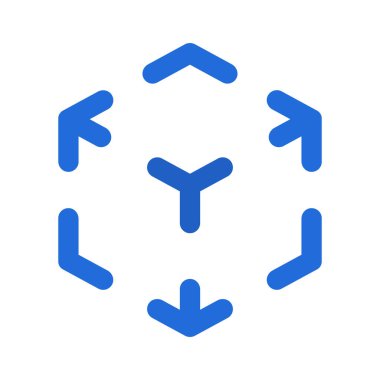 D Küp Satırları simge vektör illüstrasyon tasarımı