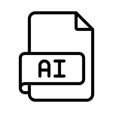 AI Dosya simgesi, vektör illüstrasyonu