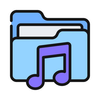 Müzik Dizini simgesi, vektör illüstrasyonu 