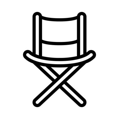 Yönetmen sandalyesi web simgesi vektör illüstrasyonu