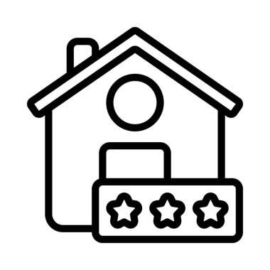 House Review simgesi, vektör illüstrasyonu  