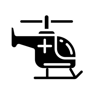 Tıbbi helikopter. Web simgesi basit illüstrasyon  