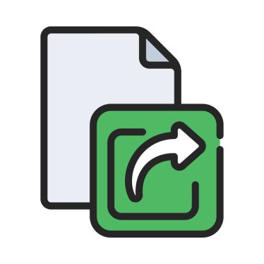 Belge simgesi, vektör illüstrasyonunu paylaş 