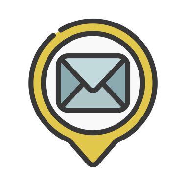 Posta Pin simgesi, vektör illüstrasyonu 